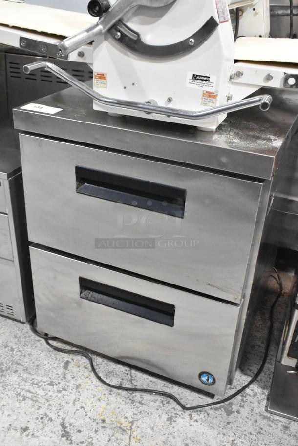 Hoshizaki CRMR27-D stainless steel undercounter cooler with 2 drawers. Features 115 volts, 1 phase. Excellent condition.