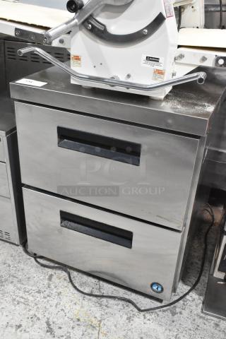 Hoshizaki CRMR27-D stainless steel undercounter cooler with 2 drawers. Features 115 volts, 1 phase. Excellent condition.