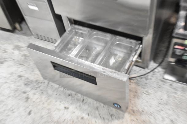 Hoshizaki CRMR27-D stainless steel 2 drawer undercounter cooler. Features 115 volts, 1 phase, commercial quality.