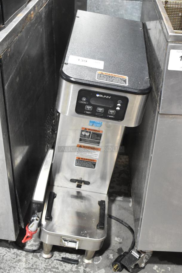2020 Bunn ICB SH Stainless Steel Commercial Coffee Machine with hot water dispenser. Features 120/208V, 1 Phase.