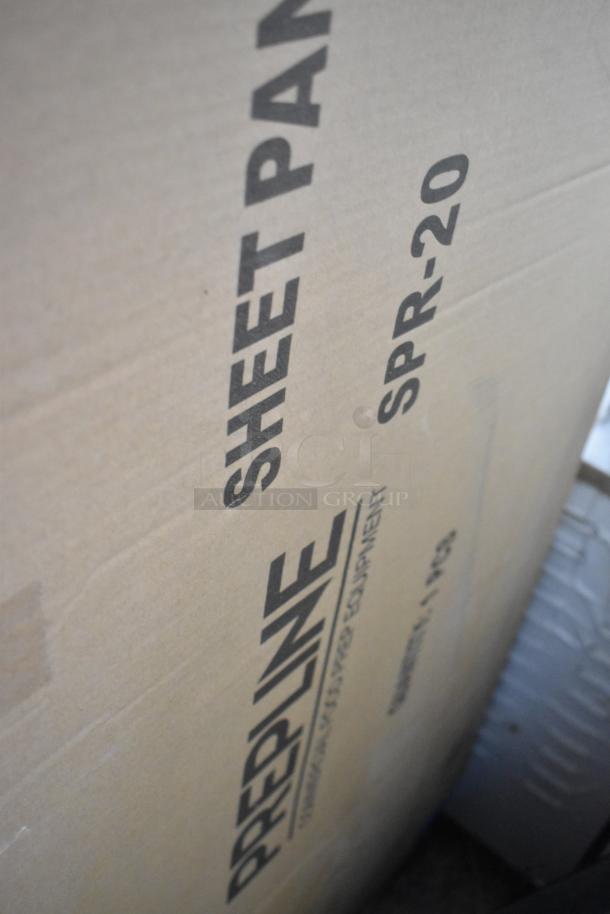 Brand new Prepline SPR-20 aluminum bun pan rack in original packaging, 20-tier, scratch and dent condition.