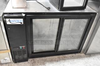 Avantco 178UBB48SHC 2-door undercounter cooler, metal, 115 volts, 1 phase. Slight wear, Avantco label visible.