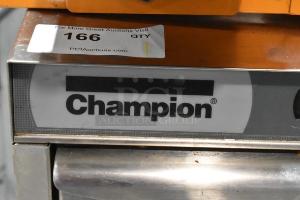 2016 Champion UH130B Stainless Steel Commercial Undercounter Dishwasher. Visible label shows model, 120-208/230V, 1 Phase.