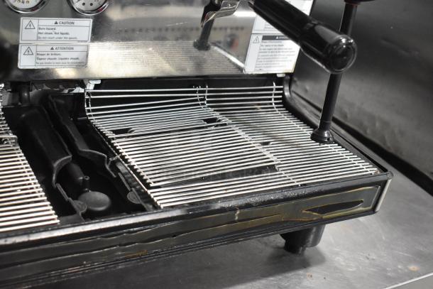 Schaerer Barista 2 Group Espresso Machine, stainless steel, with 2 portafilters, 2 steam wands, 208/240 volts, slight wear.