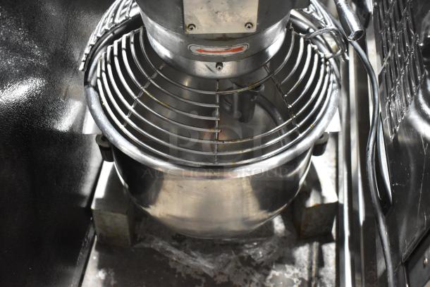 2019 metal commercial 30L planetary dough mixer with metal bowl and guard. Operates on 110 volts, 1 phase.