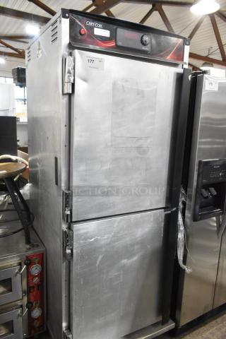 CresCor H137UA12D Heated Holding Cabinet with metal body on casters, 115V, 1-phase. Commercial use, visible scuffs.