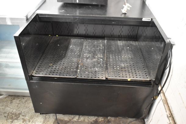 Structural Concepts metal commercial grab-n-go merchandiser, 115V, 1 phase, with perforated shelves, used condition.