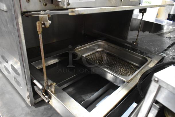 Hatco GRMW-3 stainless steel commercial heated merchandiser, countertop model, 120V, includes pan, good condition.