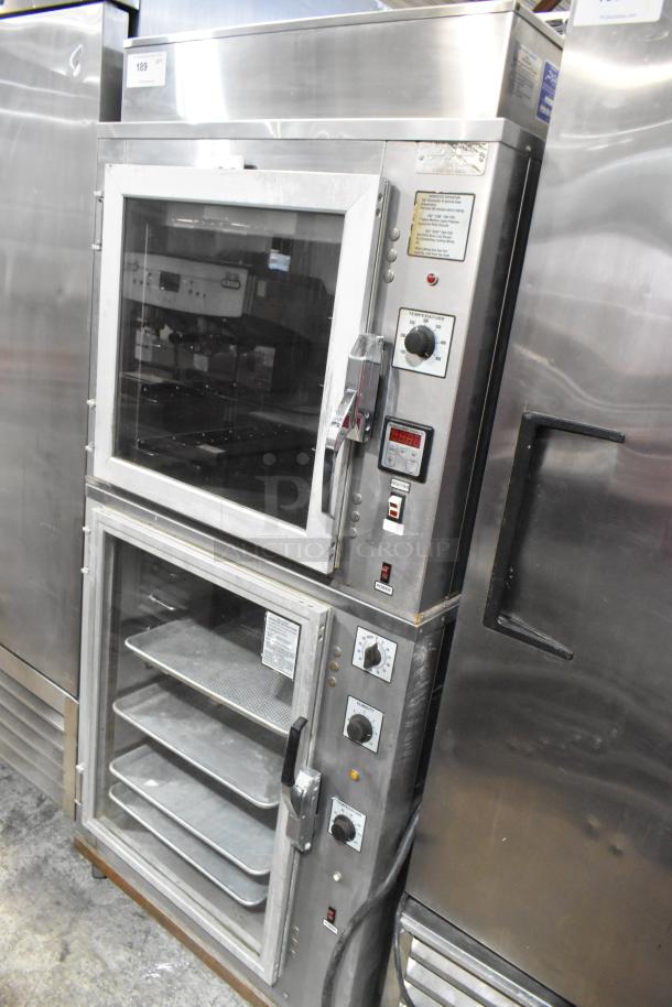 Deluxe HSM-4 Stainless Steel Commercial Oven Proofer. Features control panel, glass doors, adjustable shelves. 120/220V, 1 Phase.