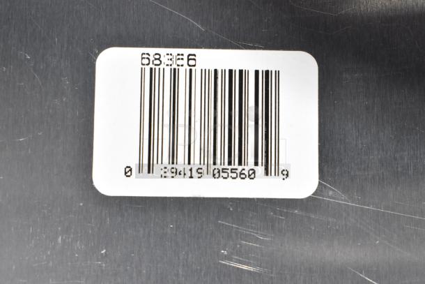 Barcode label with the number 68366 on a Vollrath Wear-Ever aluminum roasting pan.