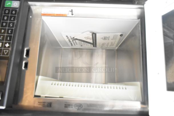 Brand new 2025 Amana RC30S2 heavy-duty commercial stainless steel microwave with push-button controls, 208/240V.