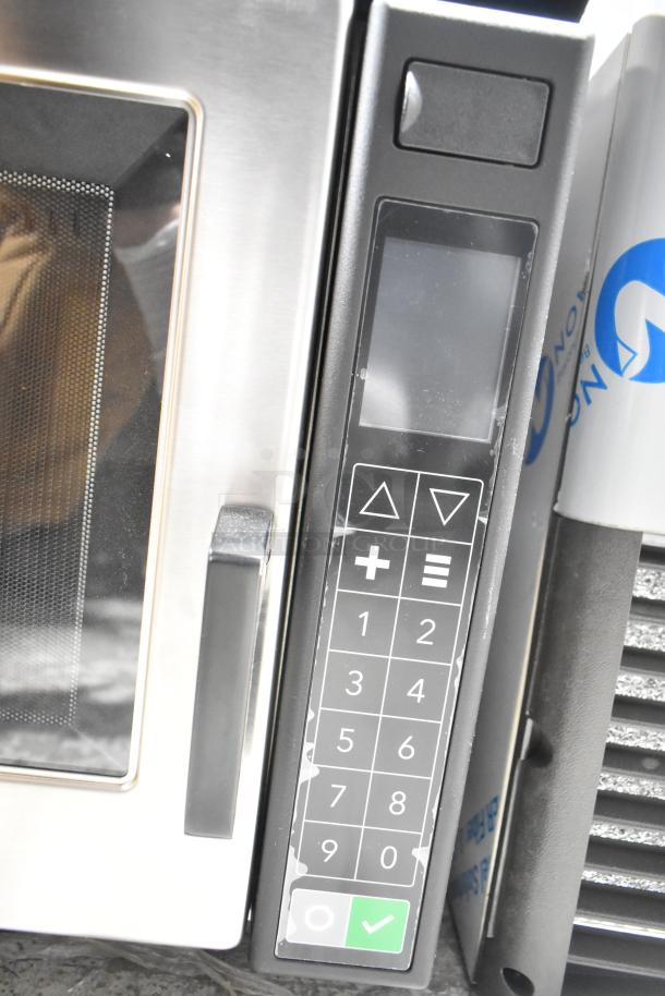 Amana RC30S2 commercial stainless steel microwave oven with push button controls, scratch and dent condition, 208/240V.