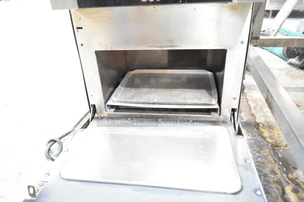 2019 Turbochef ECO stainless steel commercial countertop rapid cook oven, open door view, 208/240V, 1 phase.
