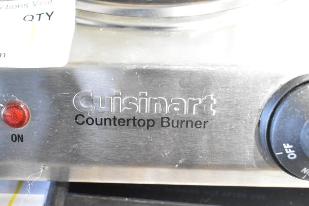 Cuisinart CB-30 metal countertop single burner range. Features on/off indicator and heat control dial. 120 volts, 1 phase.