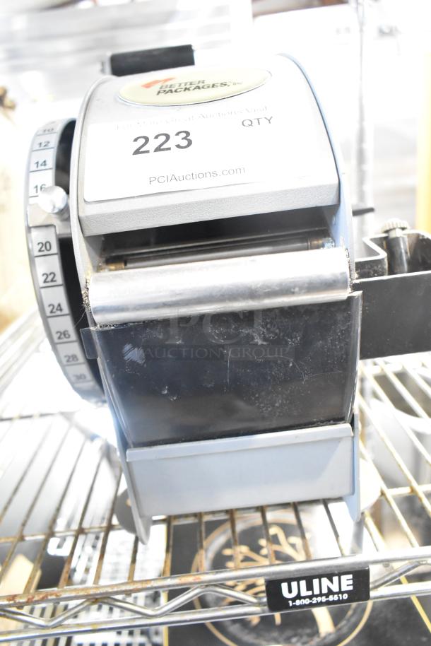 Better Packages 333 Plus manual tape dispenser, model BP333Plus, in used condition with visible label "223".