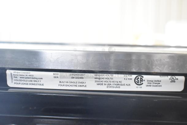 JennAir JJW2430DS01 Convection Oven, stainless steel, commercial electric, 208/240V, built-in, label visible.