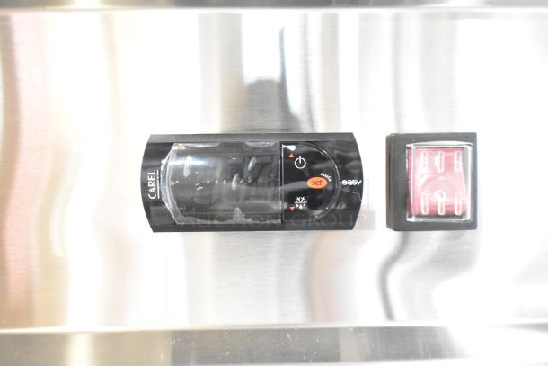 Avantco 178SS1RHC stainless steel reach-in cooler controls, featuring Carel display and easy set options for commercial use.