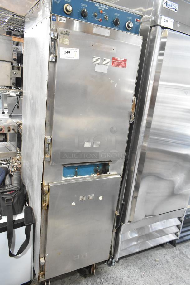 Alto Shaam 1000-TH Halo Heat Cook and Hold Oven, stainless steel, commercial full height, on casters, 208V, 1 phase.