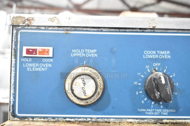 Alto Shaam 1000-TH Halo Heat oven controls, showing temperature and timer settings. Used condition with some wear.