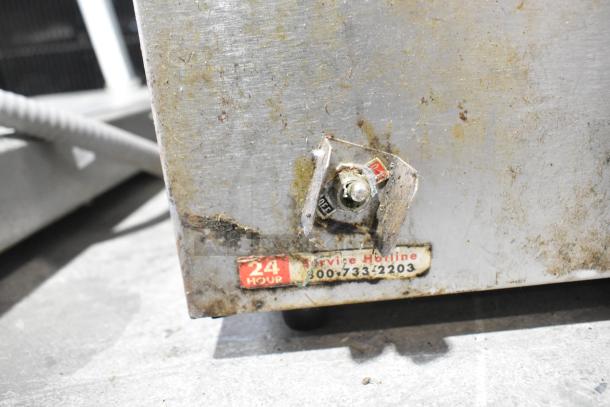 American Permanent Ware CW-3A stainless steel food warmer, visible wear, service hotline label, 120V, 1 phase.