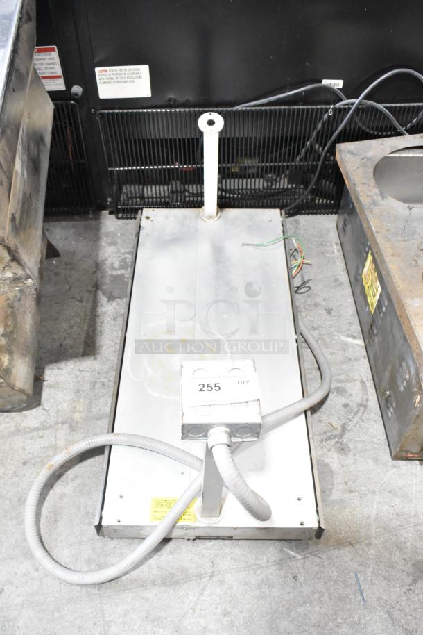 Hatco KFC-35DT commercial heat strip warmer, metal, 120 volts, 1 phase, used condition, visible wiring and caution labels.