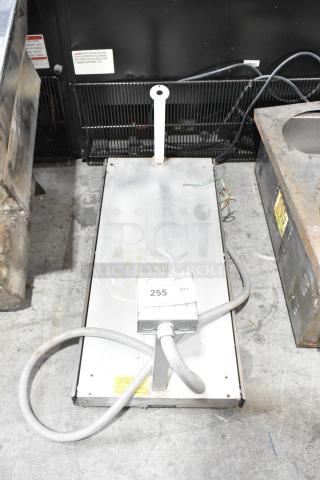 Hatco KFC-35DT commercial heat strip warmer, metal, 120 volts, 1 phase, used condition, visible wiring and caution labels.