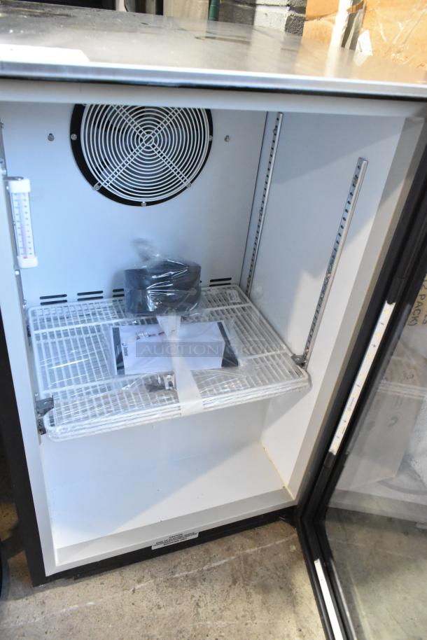 Imbera EVC04 Metal Mini Cooler Merchandiser, 115 Volts, 1 Phase. Features adjustable shelving and interior fan.