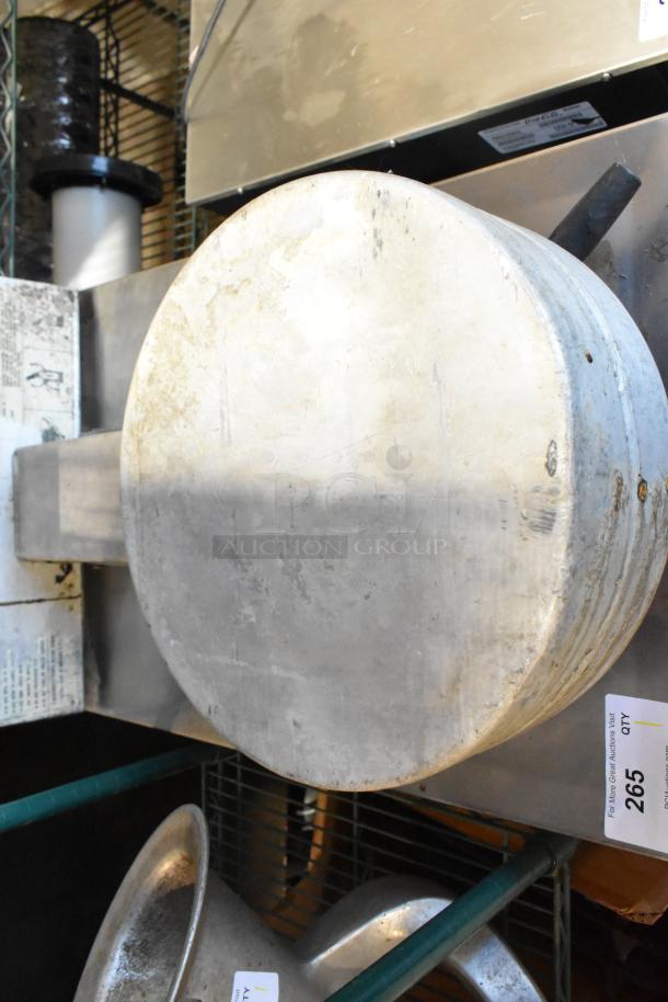 Stainless steel commercial pressure deep fat fryer, sturdy build, moderate wear, model tag visible, auction lot 265.