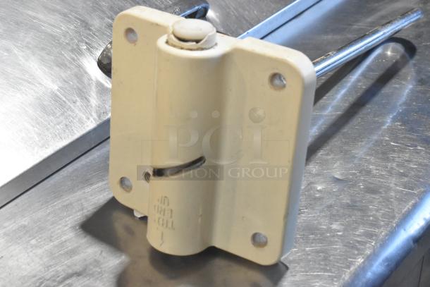 Lot of various industrial machine parts, including a plastic ice cream machine auger. Item in used condition with some wear.