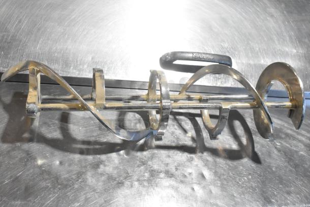 Lot of various ice cream machine parts including metal auger; visible "Turbo Air" label. Good condition.