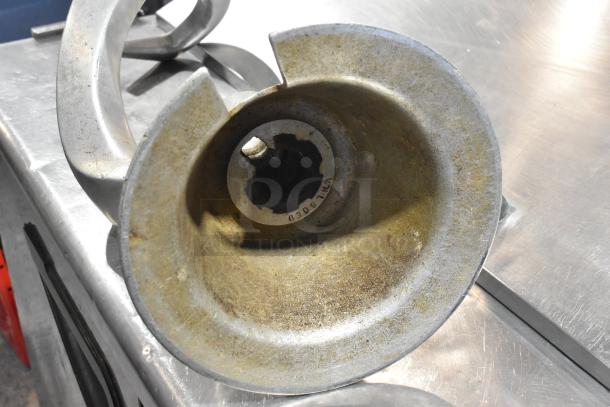 Hobart VML80ED 80 Quart Metal Dough Hook Attachment, used condition, visible wear, industrial-grade for commercial mixers.