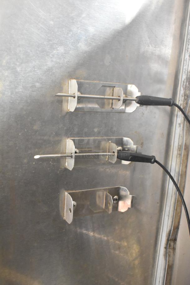 2023 Alto Shaam QC2-40 stainless steel Quickchiller shown with two probes attached. Visible wear noted.