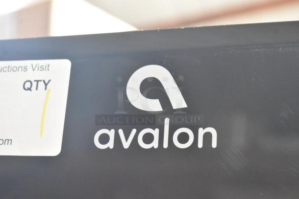Avalon A1CTWTRCLRBLK countertop water dispenser, metal, 115V, 1 phase, commercial use. Visible Avalon logo on black surface.