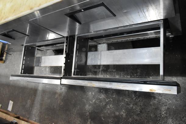 Everest stainless steel sandwich salad prep table, Bain Marie mega top, four drawers, commercial casters, 115V, 1 phase.