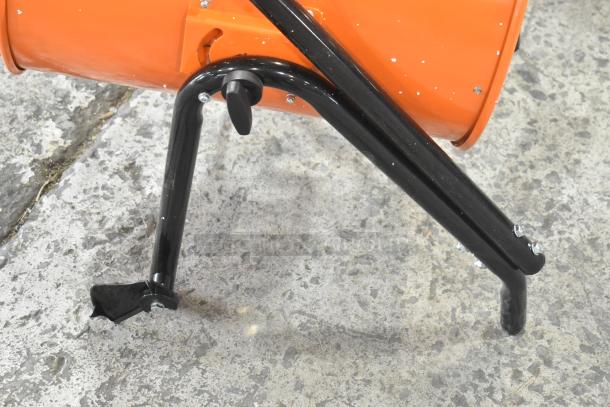 Boltic SHAG-K07F portable electric salamander heater, 208V, 3 Phase. Brand new with minor scratches. Orange body, black stand.