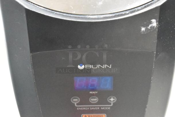 2025 Bunn H5X stainless steel hot water dispenser, digital controls, 240V, 1 phase, good condition, Bunn logo visible.