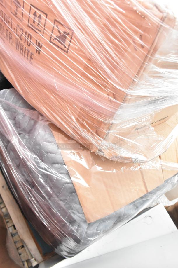 ALL ONE MONEY! Pallet lot with AO Smith 12-gallon water heater, Dorian MS914114 tank, various items; wrapped, mixed condition.