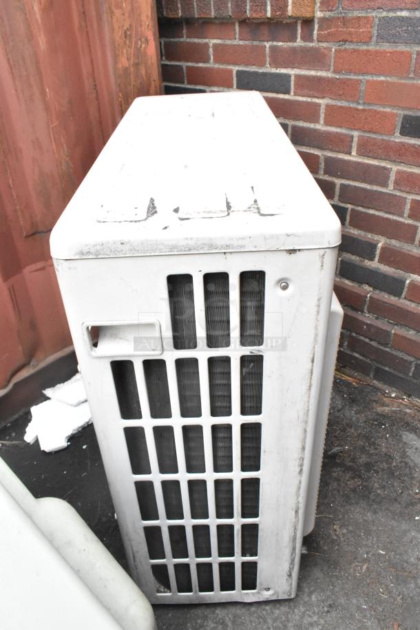 Fujitsu AOU36CLX metal split type air conditioner, 208/230V, 1 phase, 33,100 BTU, visible wear and scratches.