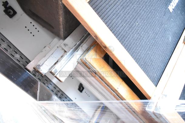 Marc Metal Commercial Floor Open Grab N Go Merchandiser with contents, featuring metal frame and adjustable shelving.