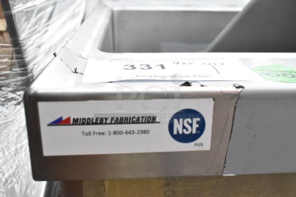BRAND NEW Middleby Fabrication stainless steel commercial single bay sink, slight scratches, NSF certified.
