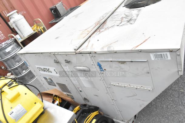 Lennox SGA036H4BT1G commercial condenser, 480V, 3-phase, metal, visible wear, labels: coil cleaning access, CT-230-000059211.