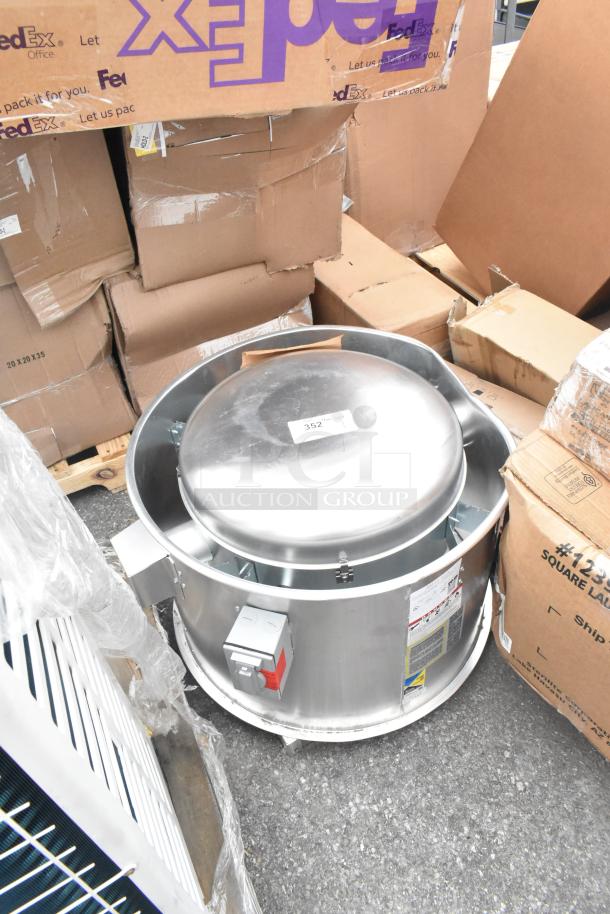 North American Kitchen 20-D.1 metal commercial rooftop mushroom fan exhaust, 115 volts, 1 phase, new condition, boxed.