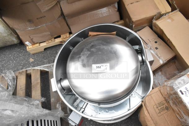 North American Kitchen 20-D.1 metal rooftop mushroom exhaust fan, 115 volts, 1 phase, new condition, visible label with lot number.