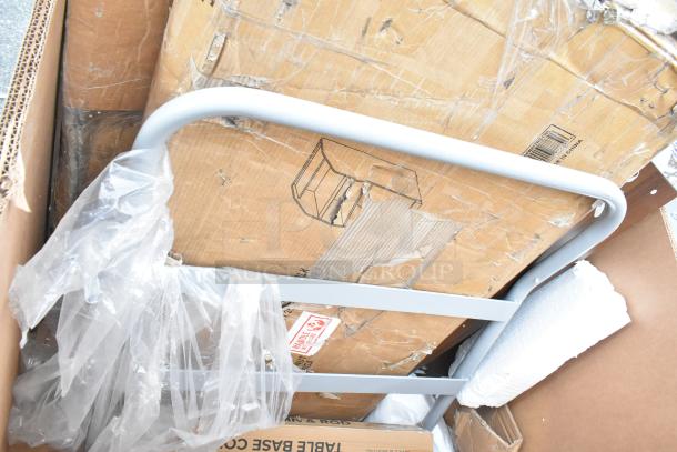 6 brand new scratch and dent items, including host station and dispenser, in cardboard packaging, labeled "Made in China."