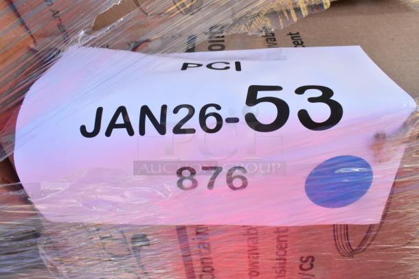 Bundle of 29 new scratch and dent items, including T-shirt bags and foam cups. Label marked "JAN26-53, PCI, 876."