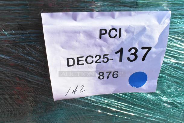 Pallet with 8 scratch and dent items including Martha Stewart Taytum Saddle Brown Faux Leather Swivel Office Chair. Marked "DEC25-137."