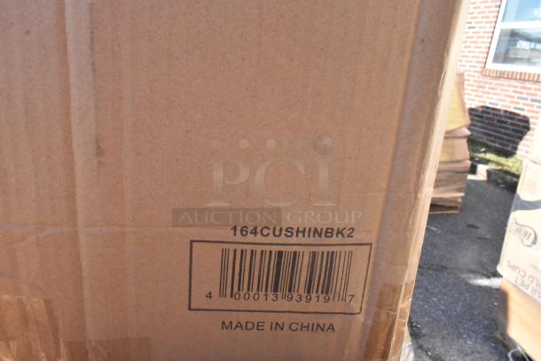 Cardboard box with label "164CUSHINBK2" and barcode, marked "Made in China," containing 25 new scratch and dent items.