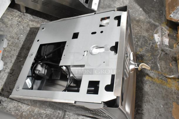 Elkay EZFSB_1H metal wall mount water fountain, 115V, 1 phase. Appears in good condition with visible installation fixtures.