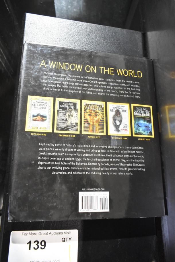 13 assorted National Geographic books in good condition, featuring iconic covers and historic insights. Book value shown as $50.