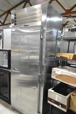 Traulsen ARI132HUT-FHS stainless steel commercial roll-in rack cooler, 115 volts, 1 phase; single door, vented top.